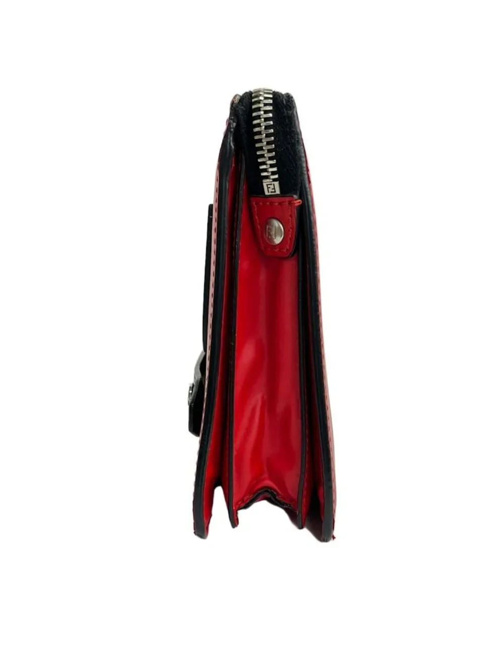 Fendi Clutch Bugs Red Black Leather